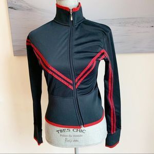 1970s inspired Athleisure full zip track style fitted jacket